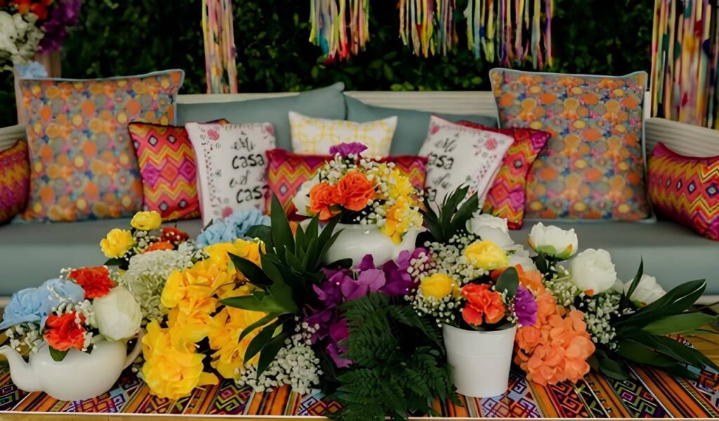 Various flower home decoration ideas including centerpieces, planters, and hanging arrangements to beautify your living room