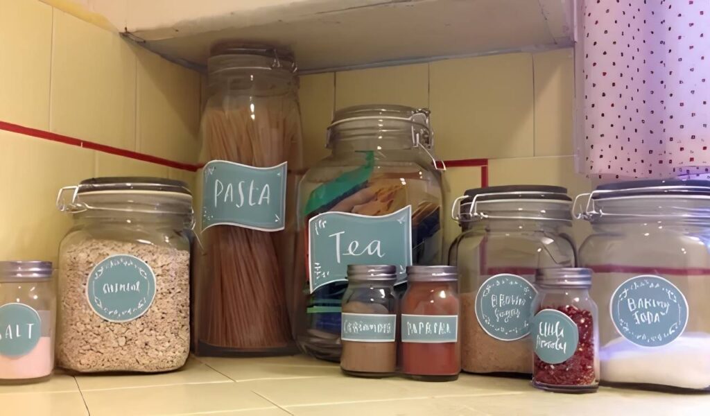 Cricut home decor ideas using pantry labels spice jars and kitchen organization projects