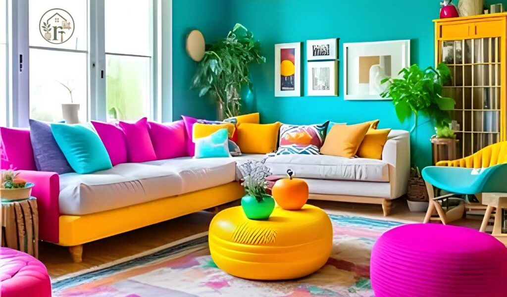 Whimsical home decorating ideas featuring colorful furniture playful decor and indoor plants