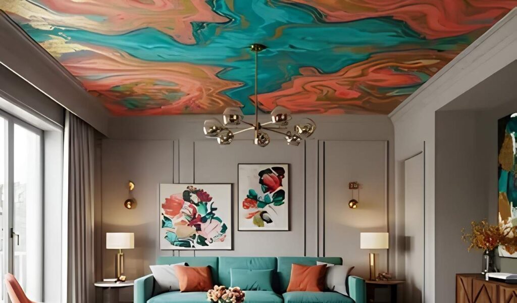 Painted ceiling idea for whimsical home decor